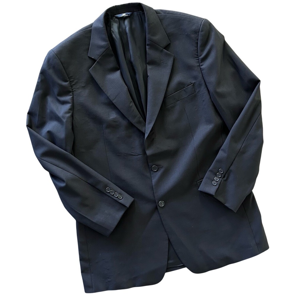 Brooks Brothers 346 Suit Jacket Men's Size 44L Black Wool Blend Stretch 2 Button